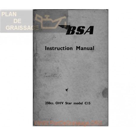 Bsa C15 Star 250 1961 Manual De Usuario Ingles