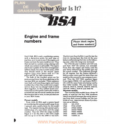 Bsa Motorcycle Frame Serial And Year Identification Guide