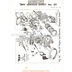 Bsa Service Sheet N 201 P1956 Despiece Motor Modelos Grupo A7 500cc Ohv Twin Ingles