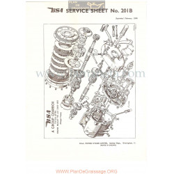Bsa Service Sheet N 201b P1956 Despiece Caja Cambio Modelos Grupo A Ingles