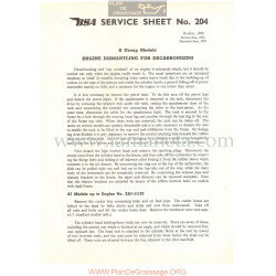 Bsa Service Sheet N 204 P1956 Desmontaje Para Limpieza De Descarbonizacion  Modelos Grupo A Ingles