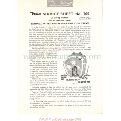 Bsa Service Sheet N 205 P1956 Eliminacion Engraje Motor Modelos Grupo A Ingles