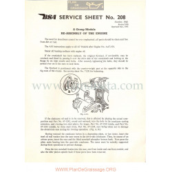 Bsa Service Sheet N 208 P1956 Montaje Del Motor Modelos Grupo A Ingles