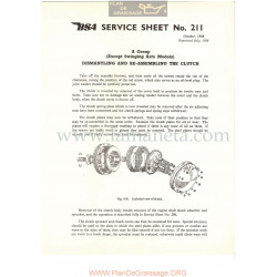 Bsa Service Sheet N 211 P1956 Desmontaje Y Montaje Embrague Modelos Grupo A Ingles