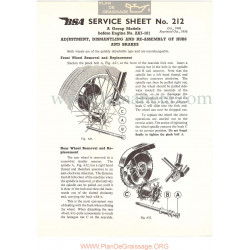 Bsa Service Sheet N 212 P1956 Cubos Y Frenos Modelos Grupo A Ingles