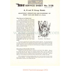 Bsa Service Sheet N 212b P1956 Cubos Y Frenos Modelos Grupo A B Y M 8 In Brake Ingles