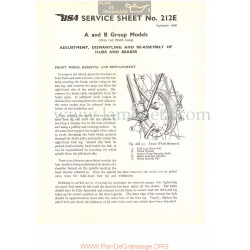 Bsa Service Sheet N 212e P1956 Cubos Y Frenos Modelos Grupo A Y B Ingles