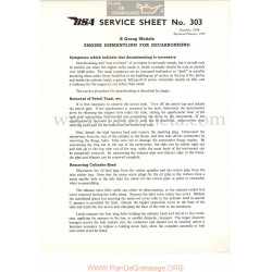 Bsa Service Sheet N 303 P1956 Desmontaje Para Limpieza De Descarbonizacion  Modelos Grupo B Ingles