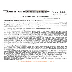 Bsa Service Sheet N 303 P1967 Decarbonising Engine Dismantling B M33