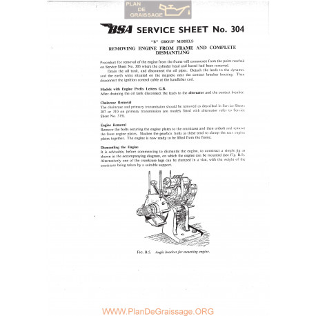 Bsa Service Sheet N 304 P1967 Engine Removal And Dismantling