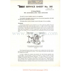 Bsa Service Sheet N 305 P1956 Montaje Motor  Modelos Grupo B Ingles
