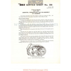 Bsa Service Sheet N 306 P1956 Montaje Y Desmontaje Caja Cambio Modelos Grupo B Up To 1948 Ingles
