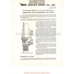 Bsa Service Sheet N 308 P1956 Embrague Montaje Y Desmontaje Modelos Grupo B M C10 C11 Y A Ingles