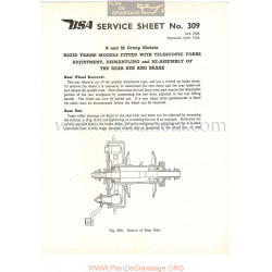 Bsa Service Sheet N 309 P1956 Desmonatje Y Montaje Carretes Y Frenos Modelos Grupo  B Y M Ingles