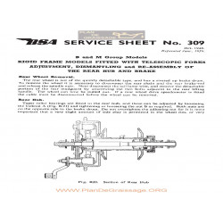 Bsa Service Sheet N 309 P1967 Rear Drum And Brake Tele Models