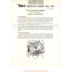 Bsa Service Sheet N 310 P1956 Transmision Primaria Modelos Grupo A Y B Ingles