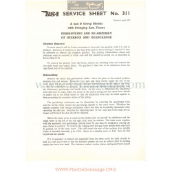 Bsa Service Sheet N 311 P1956 Montaje Y Desmontaje Caja Cambio Modelos Grupo  A Y B Ingles