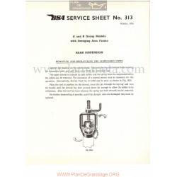 Bsa Service Sheet N 313 P1956 Desmontaje Amortiguador Trasero Modelos Grupo  A Y B Ingles
