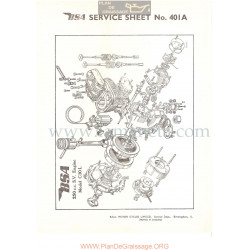 Bsa Service Sheet N 401a P1956 Despiece Motor C10l 250cc Sv Ingles