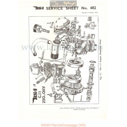 Bsa Service Sheet N 402 P1956 Despiece Motor C11 250cc Ohv Ingles