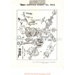 Bsa Service Sheet N 402a P1956 Despiece Motor C11g 250cc Ohv Ingles