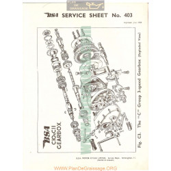 Bsa Service Sheet N 403 P1958 C3 The C Group 3 Speed Cearbox
