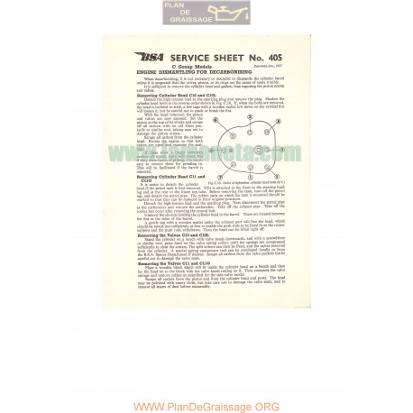 Bsa Service Sheet N 405 P1957 Engine Dismantling For Decarbonising