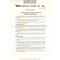 Bsa Service Sheet N 406 P1956 Desmontaje Motor Y Otros Elementos  Modelos Grupo  C10 Y C11 Ingles