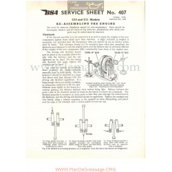 Bsa Service Sheet N 407 P1956 Montaje Motor  Modelos Grupo C10 Y C11 Ingles