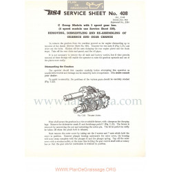 Bsa Service Sheet N 408 P1956 Montaje Y Desmontaje Caja Cambio Modelos Grupo C 3 Marchas Ingles