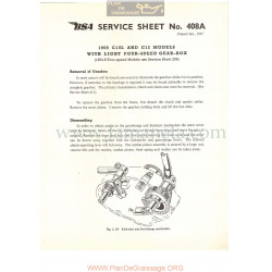 Bsa Service Sheet N 408a P1956 Montaje Y Desmontaje Caja Cambio Modelos Grupo  1956 C10 Y C12 Ingles