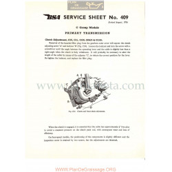Bsa Service Sheet N 409 P1956 Transmision Primaria Modelos Grupo C Ingles