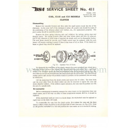 Bsa Service Sheet N 411 P1956 Embrague Modelos Grupo C10l C11g Y C12 Ingles