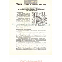 Bsa Service Sheet N 412 P1956 Desmonatje Y Montaje Carretes Y Frenos Tipo Plunger Modelos Grupo  C10 C11 Y C11g Ingles