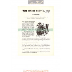 Bsa Service Sheet N 412a P1955 Adjustments Front Hub And Brake