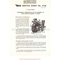 Bsa Service Sheet N 412a P1956 Desmontaje Y Montaje Carretes Y Frenos 7 In Brake Modelos Grupo  C Ingles