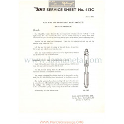 Bsa Service Sheet N 412c P1956 Amortiguador Trasero Modelos Grupo  C12 Y D3 Ingles