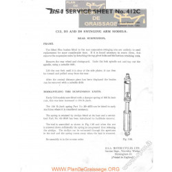 Bsa Service Sheet N 412c P1960 C12 D3 D5 Dxinging Suspension