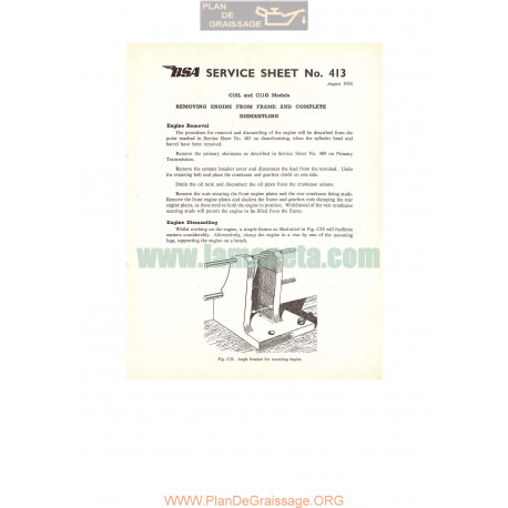 Bsa Service Sheet N 413 P1954 C10 C11g Dismantling Complete