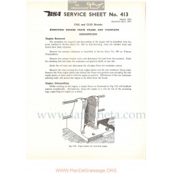 Bsa Service Sheet N 413 P1956 Desmontaje Motor Modelos Grupo  C10l Y C11g Ingles