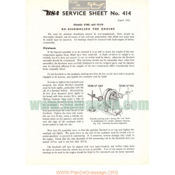 Bsa Service Sheet N 414 P1954 C10l C11g Engine Essembling