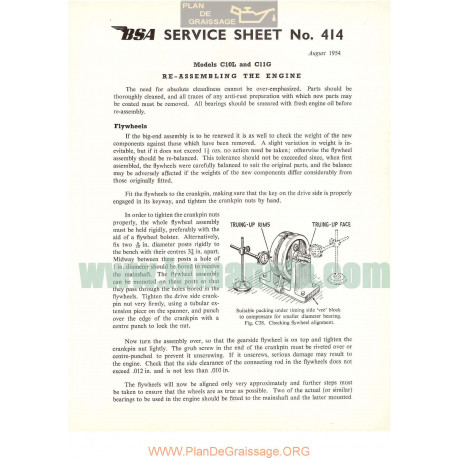 Bsa Service Sheet N 414 P1954 C10l C11g Engine Essembling