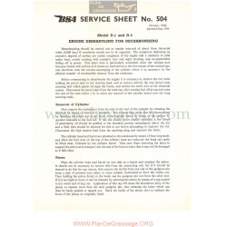 Bsa Service Sheet N 504 P1956 Desmontaje Para Limpieza De Descarbonizacion  Modelos Grupo D1 Y D3 Ingles