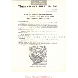Bsa Service Sheet N 505 P1956 Desmonatje Motor Y Otros Elementos  Modelos Grupo  D1 D3 Plunger Y D3 Ingles