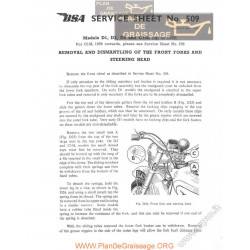 Bsa Service Sheet N 509 P1962 Steereing Head Front Forks D C10l