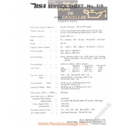 Bsa Service Sheet N 510 P1963 Use Ful Data D1 D3 D5 D7