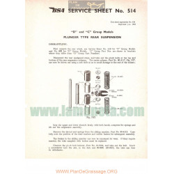 Bsa Service Sheet N 514 P1958 D C Plunger Rear Suspension