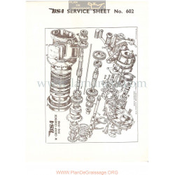 Bsa Service Sheet N 602 P1956 Caja Cambio Despiece Modelo Grupo M 1941 1948 Ingles