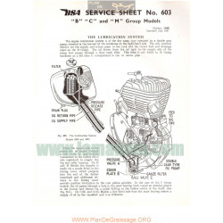 Bsa Service Sheet N 603 P1957 B C M The Lubrication System