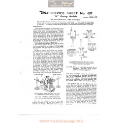 Bsa Service Sheet N 607 P1967 Engine Reassembly M Group